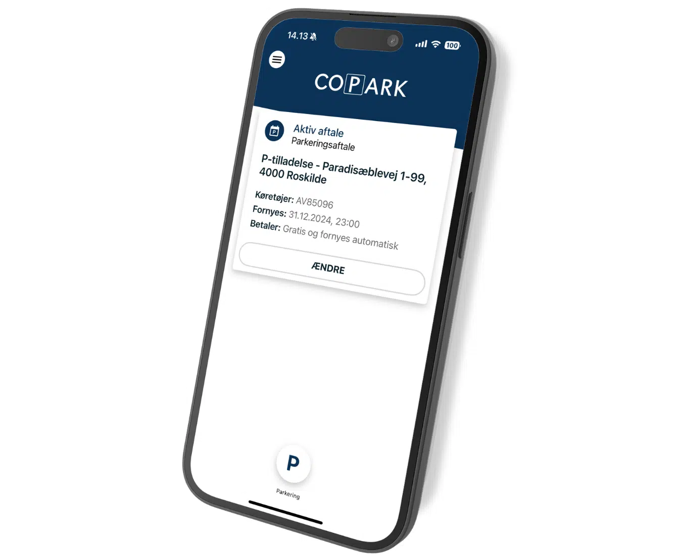 COPARK, parkeringsapp til Iphone eller android-telefon